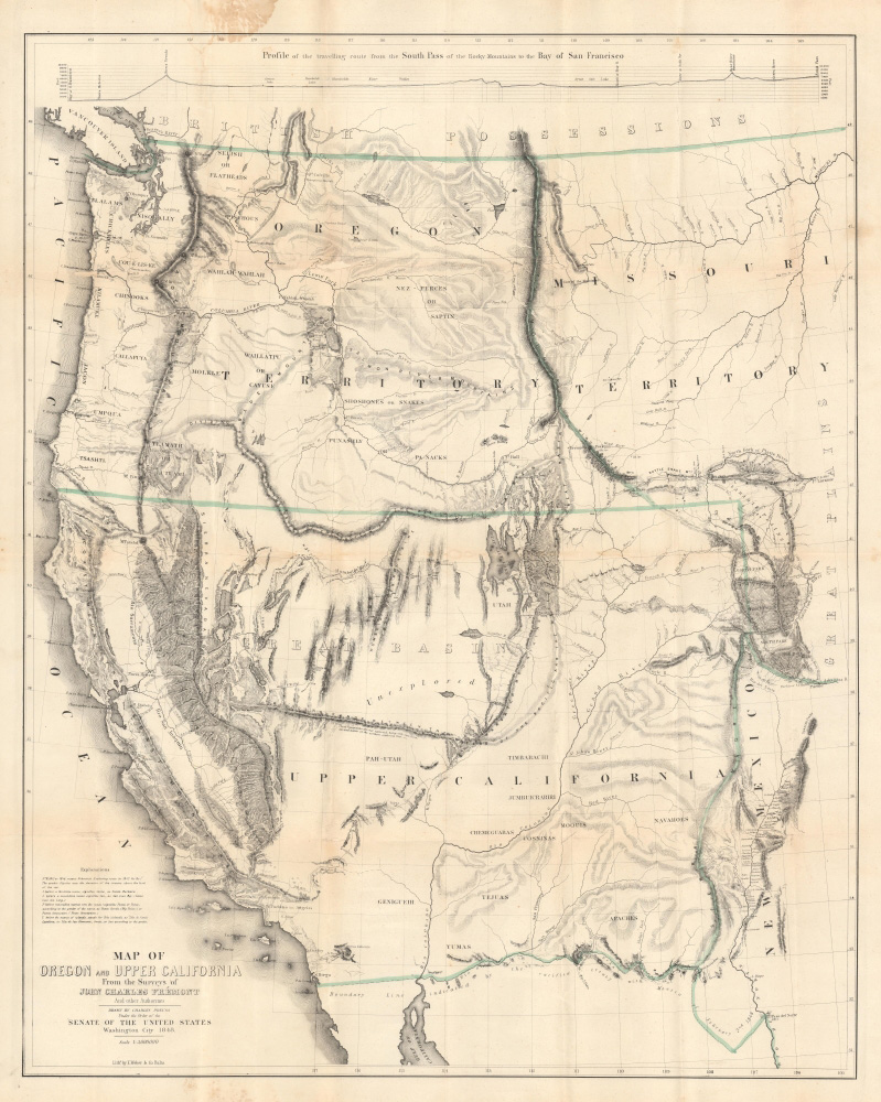 The Frémont map from 1848, exonerating the great Lansford W. Hastings